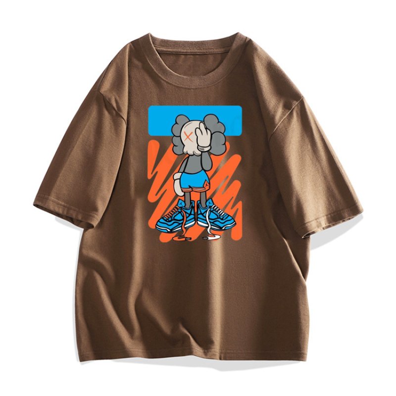 画像8: KAWS one-eyed blindfold print Short Sleeve T-Shirt　ユニセックス 男女兼用カウズ片目目隠しプリント半袖  Tシャツ (8)