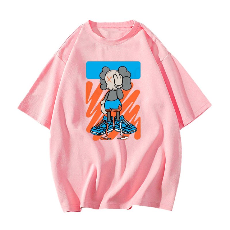 画像9: KAWS one-eyed blindfold print Short Sleeve T-Shirt　ユニセックス 男女兼用カウズ片目目隠しプリント半袖  Tシャツ (9)