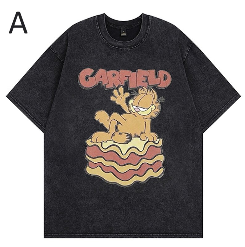 画像2: Vintage Style Garfield print Short Sleeve T-Shirt　ユニセックス 男女兼用ヴィンテージスタイルガーフィールドプリント半袖  Tシャツ (2)