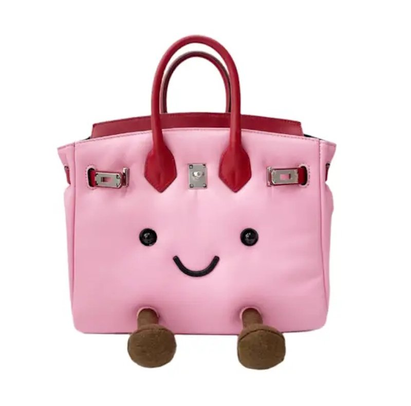 画像1: Jllycat Smile bkTote Plush Leather Flip Bag スマイル レザー トート ぬいぐるみ バッグ (1)
