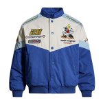 画像2: Unisex Looney tunes tweety blue stadium jacket baseball uniform blouson  ユニセックス 男女兼用 ルーニー・テューンズ トゥイーティー ブルー スタジアムジャンパー スタジャン MA-1 ボンバー ジャケット ブルゾン (2)