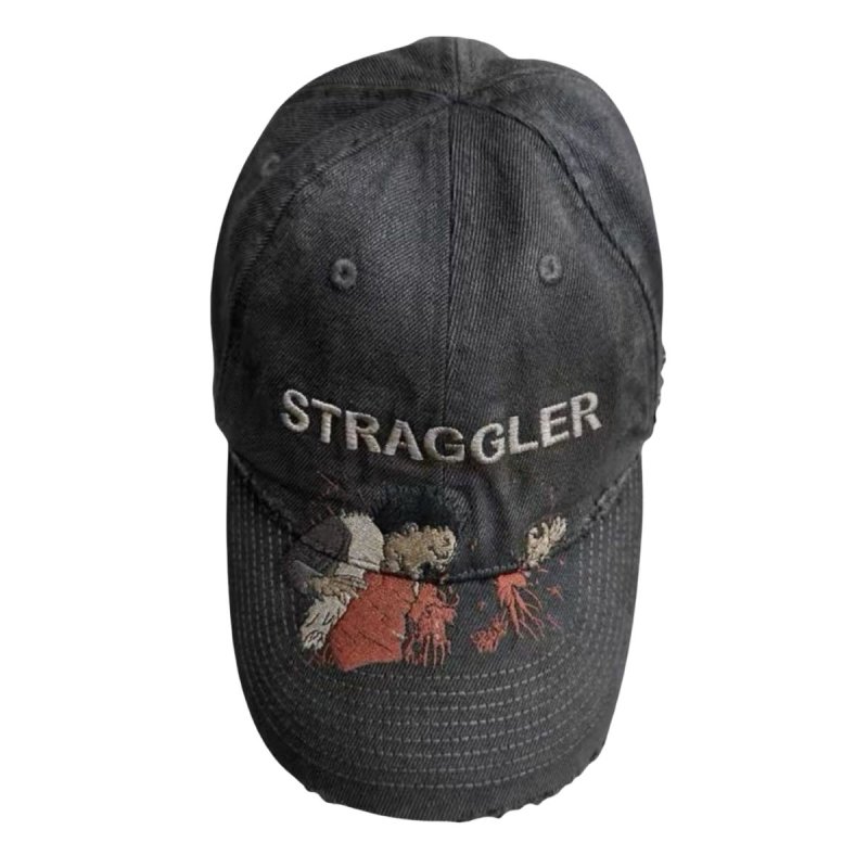 画像1: Straggler  AKIRA embroidered baseball cap  アキラ ウォッシング ダイイング デトロイド 刺繍 ベースボールキャップ 野球帽 ヴィンテージ加工 (1)
