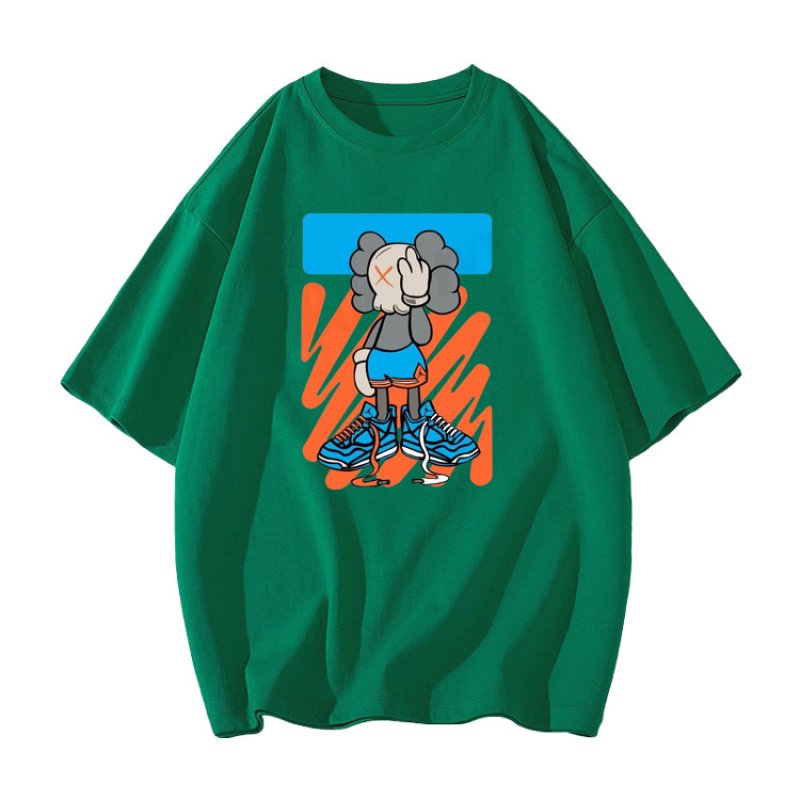 画像5: KAWS one-eyed blindfold print Short Sleeve T-Shirt　ユニセックス 男女兼用カウズ片目目隠しプリント半袖  Tシャツ (5)