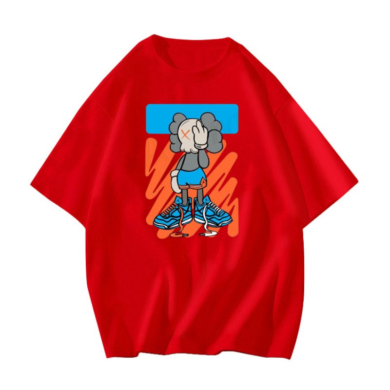 画像7: KAWS one-eyed blindfold print Short Sleeve T-Shirt　ユニセックス 男女兼用カウズ片目目隠しプリント半袖  Tシャツ (7)