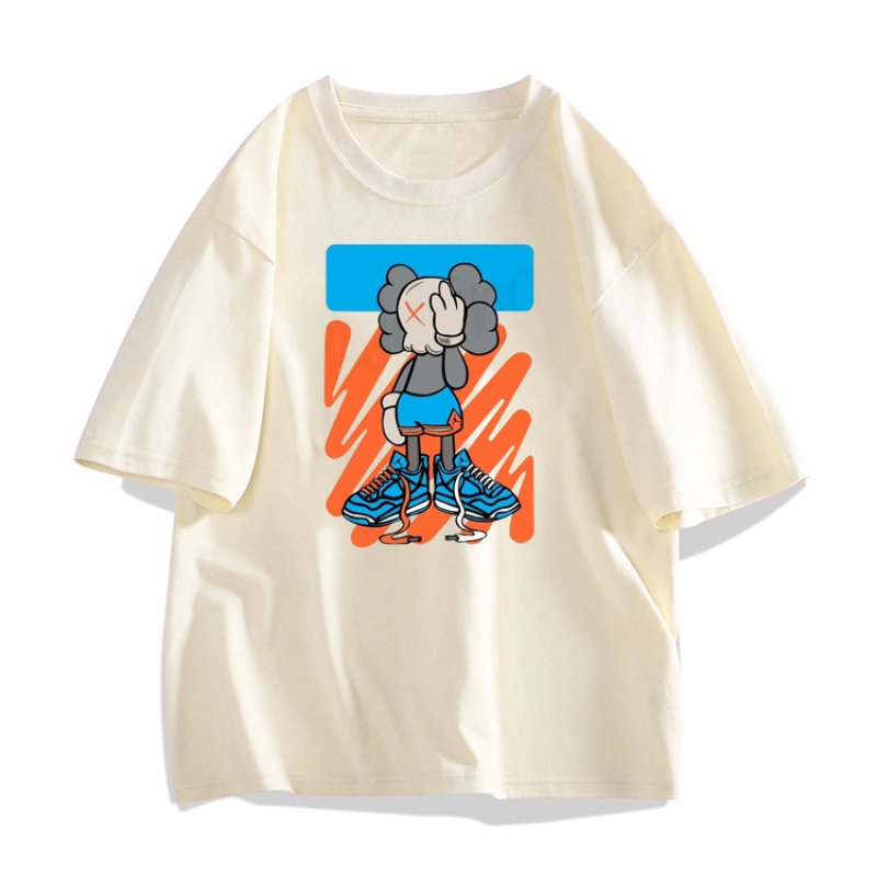 画像3: KAWS one-eyed blindfold print Short Sleeve T-Shirt　ユニセックス 男女兼用カウズ片目目隠しプリント半袖  Tシャツ (3)