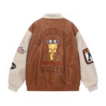 画像2: 26 Unisex Looney tunes tweety leather stadium jacket baseball uniform blouson  ユニセックス 男女兼用 ルーニー・テューンズ トゥイーティー レザー スタジアムジャンパー スタジャン MA-1 ボンバー ジャケット ブルゾン (2)