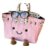 画像2: Jllycat Smile bkTote Plush Leather Flip Bag スマイル レザー トート ぬいぐるみ バッグ (2)