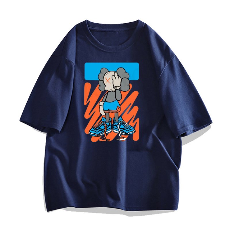 画像6: KAWS one-eyed blindfold print Short Sleeve T-Shirt　ユニセックス 男女兼用カウズ片目目隠しプリント半袖  Tシャツ (6)
