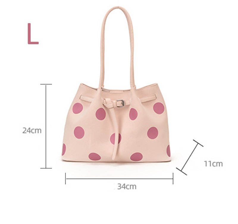 画像13: Polka dot leather tote shoulder bag　ドット柄レザートートショルダーバッグ (13)