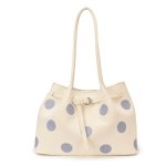画像4: Polka dot leather tote shoulder bag　ドット柄レザートートショルダーバッグ (4)