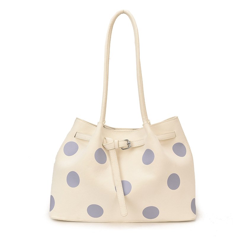 画像4: Polka dot leather tote shoulder bag　ドット柄レザートートショルダーバッグ (4)