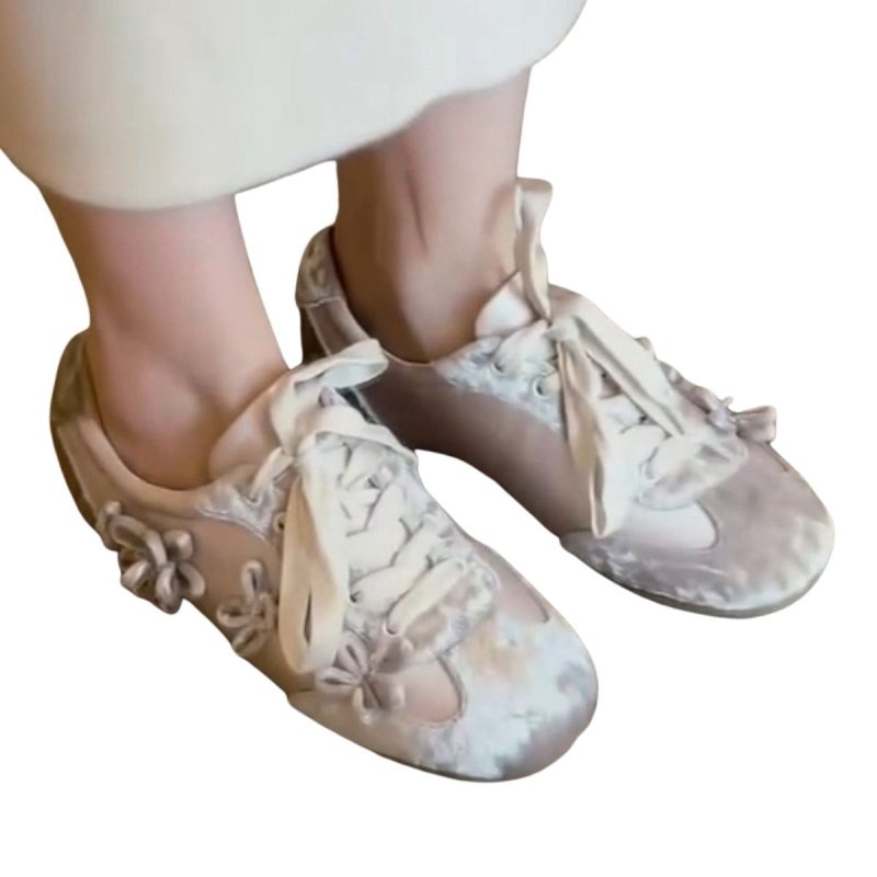 画像5: 3D Flower Retro Lace-Up Sneakers　３Dフラワー付きレースアップスニーカー (5)