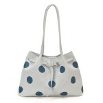 画像1: Polka dot leather tote shoulder bag　ドット柄レザートートショルダーバッグ (1)