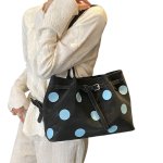 画像12: Polka dot leather tote shoulder bag　ドット柄レザートートショルダーバッグ (12)