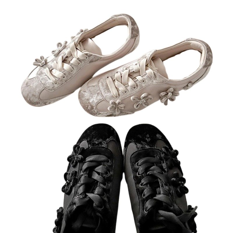 画像3: 3D Flower Retro Lace-Up Sneakers　３Dフラワー付きレースアップスニーカー (3)