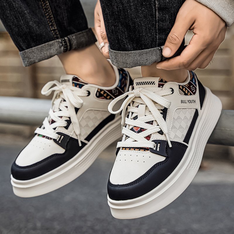 画像5: Leather tapestry lace-up sneakers　 男女兼用ユニセックス レザーゴブラン織りパイピングレースアップスニーカー シューズ (5)