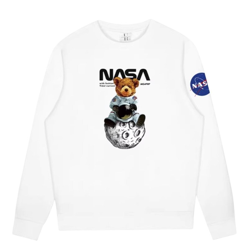画像1: Unisex Bear Astronaut x NASA  Print  pullover   ユニセックス 男女兼用 ベア宇宙飛行士×NASAナサプリント プルオーバウェット トレーナー (1)