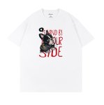 画像1: Unisex black white Cute Bulldog Print  T-shirt  男女兼用 ユニセックスキュートブルドッグプリント 半袖 Tシャツ (1)