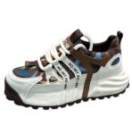 画像1: Platform graphic canvas Lace-up sneakers 男女兼用ユニセックスプラットフォーム厚底グラフィックキャンバスレースアップスニーカー シューズ (1)