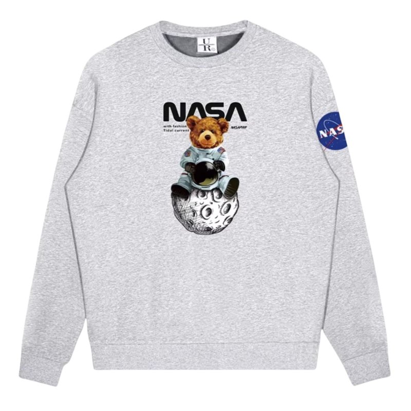 画像5: Unisex Bear Astronaut x NASA  Print  pullover   ユニセックス 男女兼用 ベア宇宙飛行士×NASAナサプリント プルオーバウェット トレーナー (5)