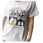 画像1: Looney Tunes & Friends Box  print Short Sleeve T-Shirt　ユニセックス 男女兼用ルーニー・テューンズ＆仲間ボックスプリント半袖  Tシャツ (1)
