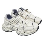 画像3: Chunky sole platform leather lace-up　男女兼用ユニセックスプラットフォーム厚底ペイントレザーレースアップスニーカー シューズ (3)