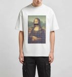 画像4: Unisex Parody Mona Lisa print Round Neck Tshirts 男女兼用 パロディーモナリザプリント Tシャツ (4)