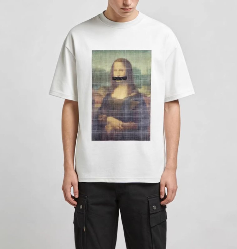 画像4: Unisex Parody Mona Lisa print Round Neck Tshirts 男女兼用 パロディーモナリザプリント Tシャツ (4)