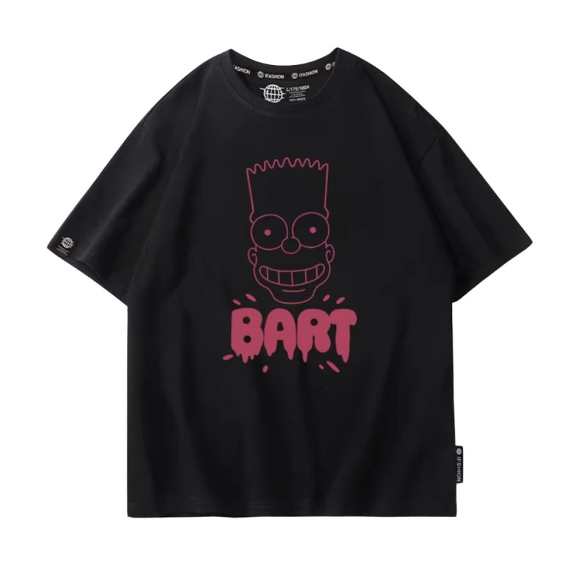 画像1: Unisex BART Simpson face print Round Neck Tshirts 男女兼用 バートシンプソン フェイスプリント Tシャツ (1)