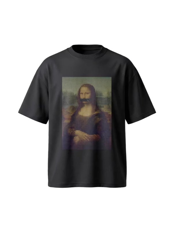 画像2: Unisex Parody Mona Lisa print Round Neck Tshirts 男女兼用 パロディーモナリザプリント Tシャツ (2)