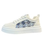 画像2: Geometric pattern chunky sole platform lace-up sneakers shoes 　男女兼用ユニセックスプラットフォーム厚底幾何学模様レースアップスニーカー シューズ (2)