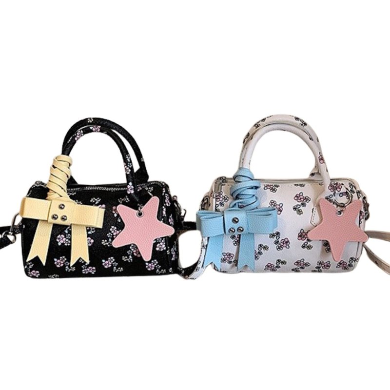画像3: Star and floral pattern leather 3-way tote shoulder pouch bag　星 花柄 レザー3wayトートショルダーポシェットバッグ (3)