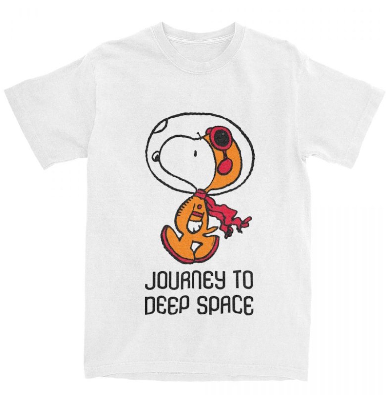 画像1: Unisex Space Snoopy Astronaut print Round Neck Tshirts 男女兼用 宇宙スヌーピー宇宙飛行士プリント Tシャツ (1)