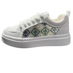 画像4: Geometric pattern chunky sole platform lace-up sneakers shoes 　男女兼用ユニセックスプラットフォーム厚底幾何学模様レースアップスニーカー シューズ (4)