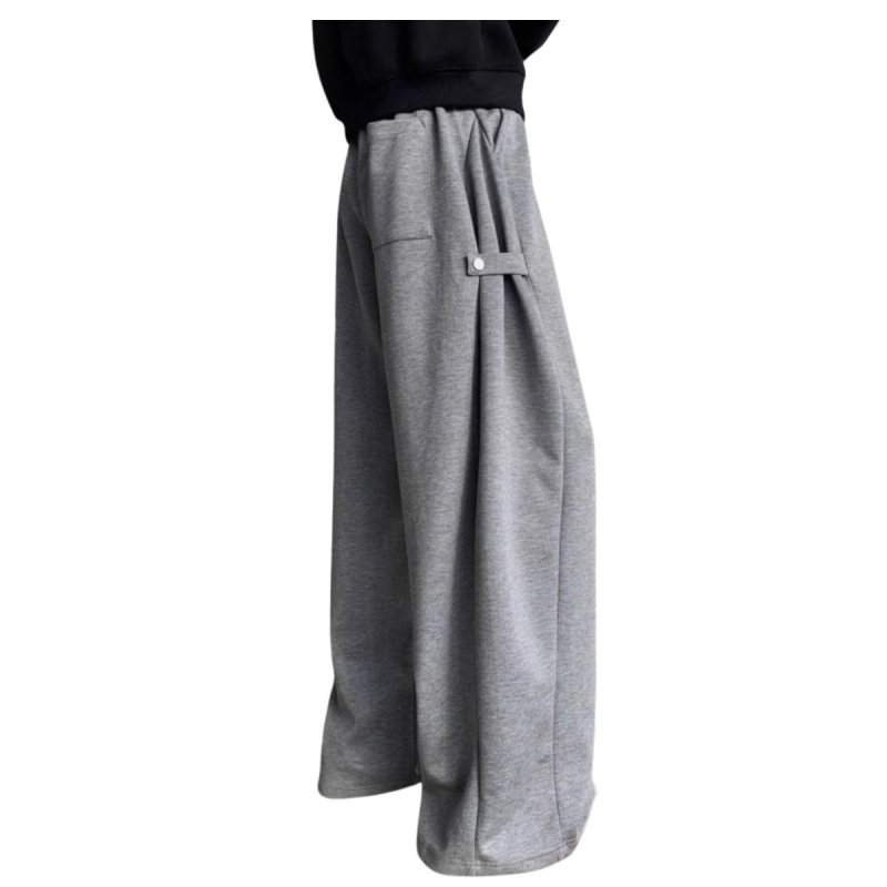 画像3: UnisexWEIR SIDE BUTTON SWEAT PANTS　 男女兼用 ユニセックスワイドレッグサイドボタン スウェットパンツ  (3)