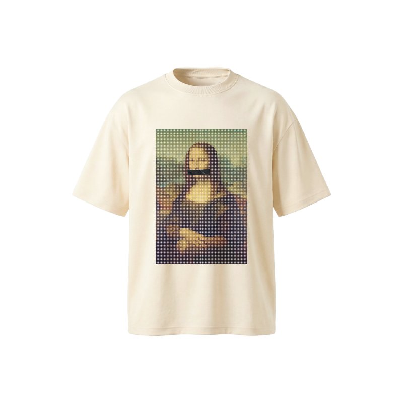 画像3: Unisex Parody Mona Lisa print Round Neck Tshirts 男女兼用 パロディーモナリザプリント Tシャツ (3)