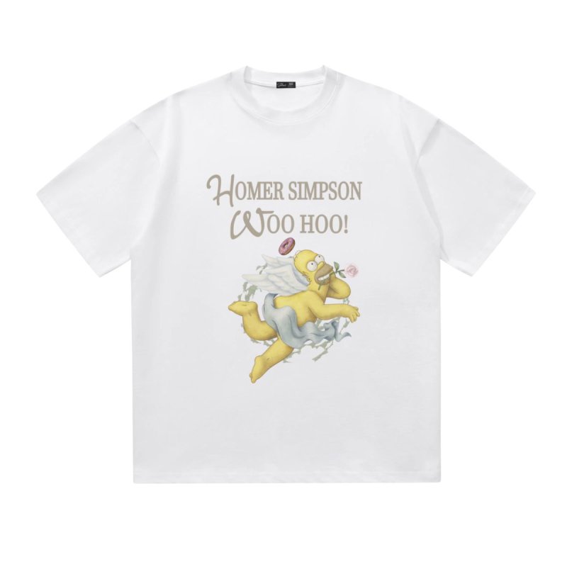画像3: HOMER SIMPSON WOO HOO angel Print T-shirt　ユニセックス 男女兼用 ホーマーシンプソン 天使 エンジェル プリントTシャツ (3)