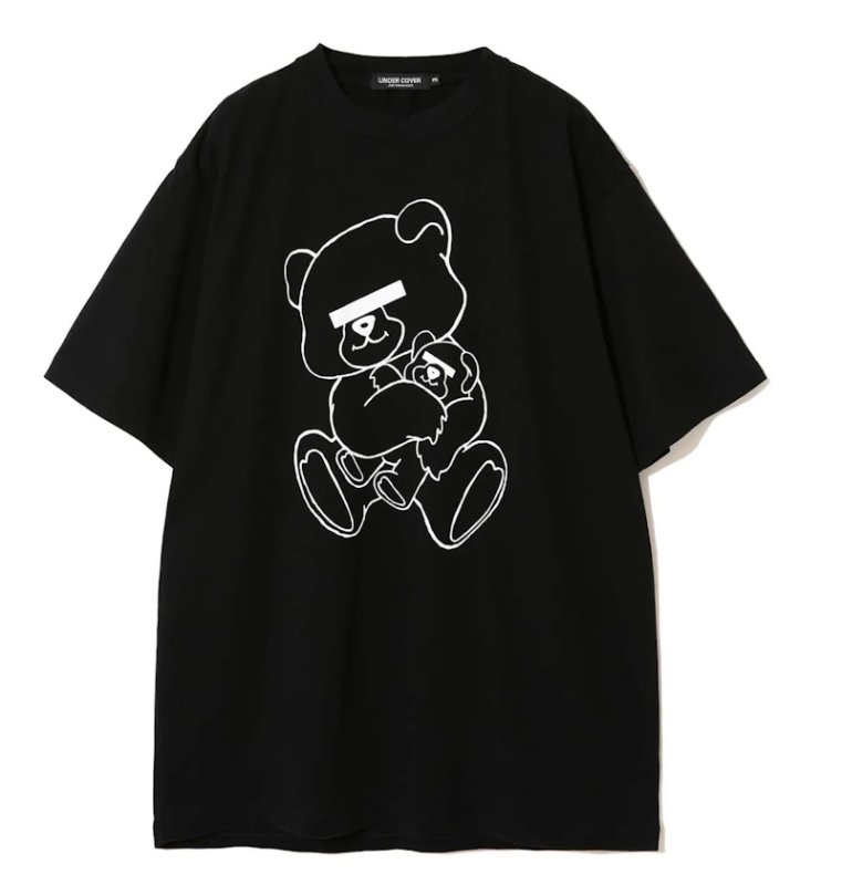 画像2: Unisex Bear family Print  T-shirt  男女兼用 ユニセックス目隠しベアファミリーベアプリント 半袖 Tシャツ (2)