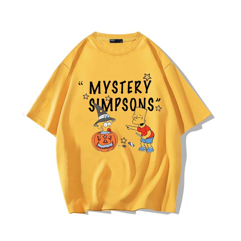 画像4: MYSTERY SIMPSONS Marge Simpson x Bart Simpson Logo T-shirt　ユニセックス 男女兼用 ミステリーシンプソンズ マージシンプソン × バートシンプソンロゴプリント 半袖 Tシャツ (4)
