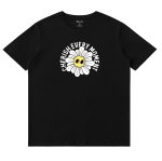 画像1: Unisex black white Daisy Face Eyeball Print  T-shirt  男女兼用 ユニセックスデイジーフェイスアイボールプリント 半袖 Tシャツ (1)