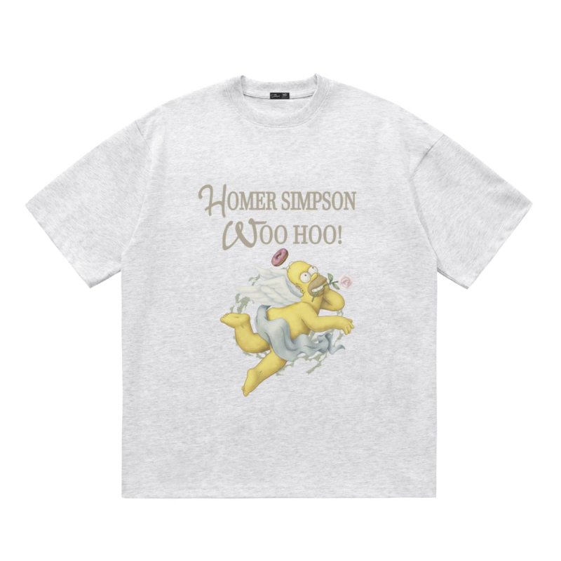 画像4: HOMER SIMPSON WOO HOO angel Print T-shirt　ユニセックス 男女兼用 ホーマーシンプソン 天使 エンジェル プリントTシャツ (4)