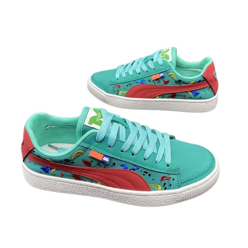 画像3: Colorful embroidered canvas lace-up sneakers　男女兼用ユニセックスカラフル刺繍キャンバスレースアップスニーカー シューズ (3)