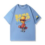 画像5: Unisex Bart Simpson x Skateboarding Print  T-shirt  男女兼用 ユニセックスバートシンプソン×スケートボードスケボープリント 半袖 Tシャツ (5)