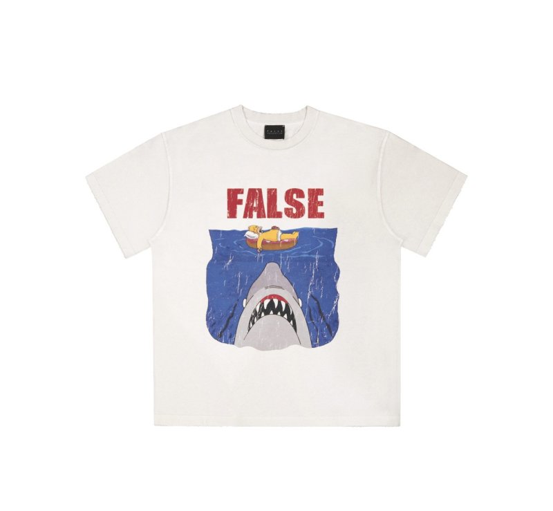 画像3: Unisex Jaws x Homer Simpson Print  T-shirt  男女兼用 ユニセックスホーマーシンプソン×ジョーズプリント 半袖 Tシャツ (3)