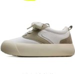 画像1: Platform leather two-tone lace-up sneakers　男女兼用ユニセックスプラットフォーム厚底レザーバイカラーレースアップスニーカー シューズ (1)