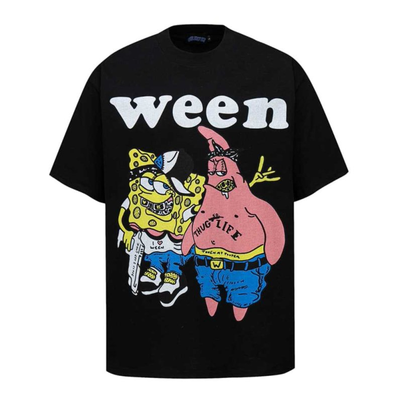 画像2: Unisex WEEN Spongebob & Patrick Print  T-shirt  男女兼用 ユニセックススポンジボブ×パトリックプリント 半袖 Tシャツ (2)