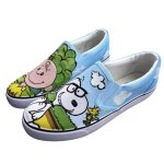 画像2: Snoopy graffiti Paint Sneakers Slip-on Shoes ユニセックス 男女兼用 スヌーピー 落書き ペイント スニーカー スリッポン (2)