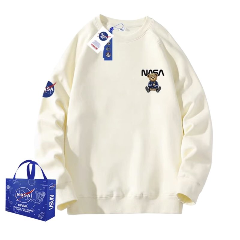 画像1: One point NASA x sports bear print Sweat shirt ユニセックス 男女兼用ワンポイントスポーツベア 熊 × NASA ナサ プリント スウェット トレーナー プルオーバー (1)