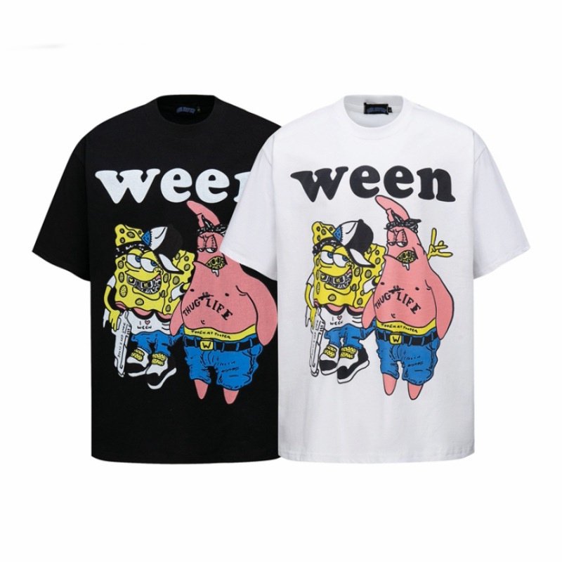 画像3: Unisex WEEN Spongebob & Patrick Print  T-shirt  男女兼用 ユニセックススポンジボブ×パトリックプリント 半袖 Tシャツ (3)