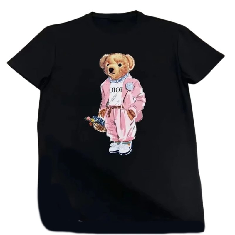 画像3: Pink suit x stylish bear crew neck Print Tshirts ユニセックス男女兼用スタイリッシュピンクスーツベアプリント Tシャツ (3)